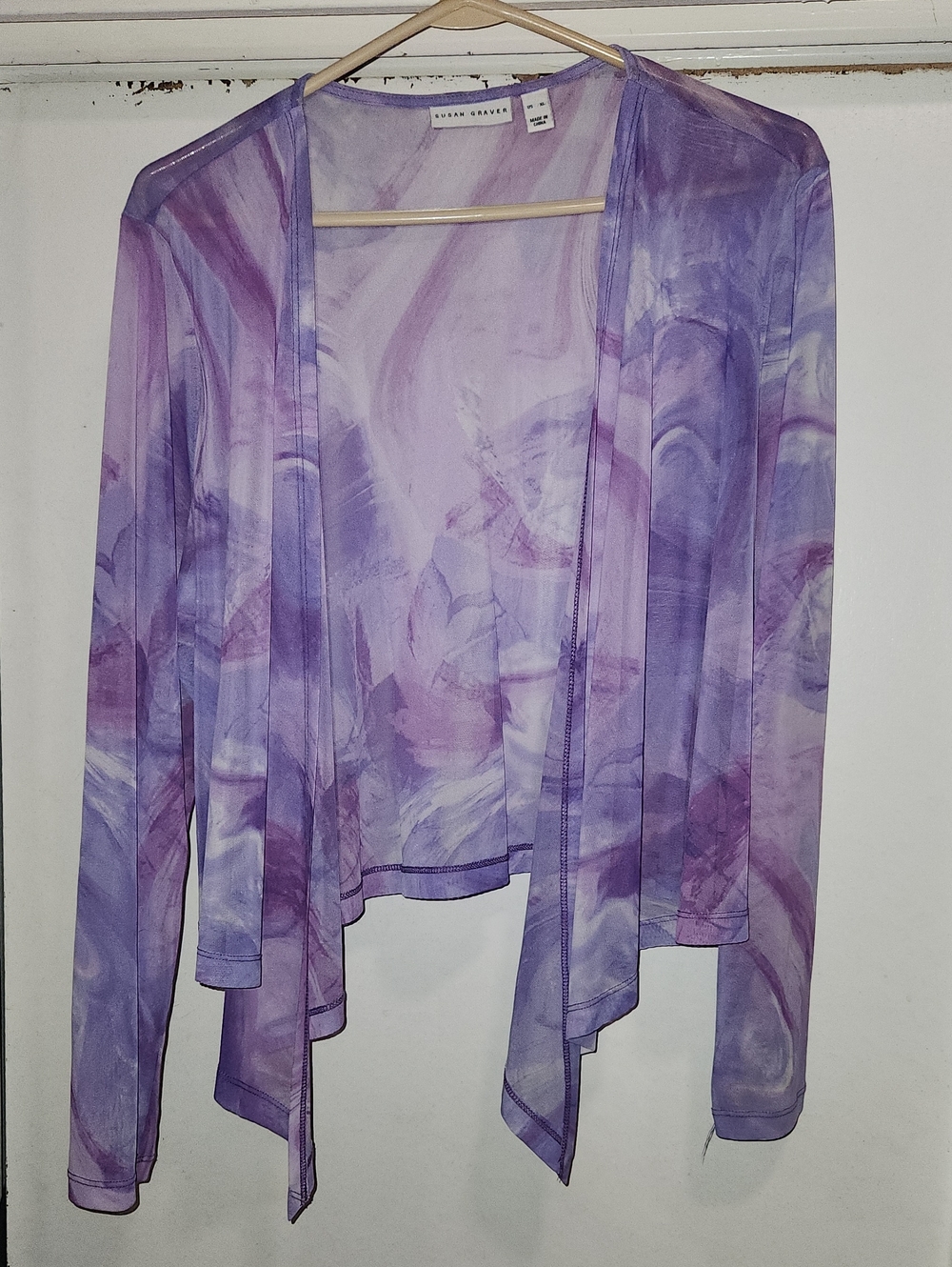 Lavender Watercolor Sheer Cardigan